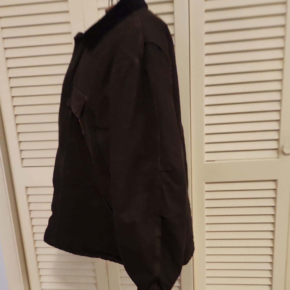 Carhartt Dark Brown Canvas Arctic Quilt Lined Mens Coat Jacket - Picture 7 of 14